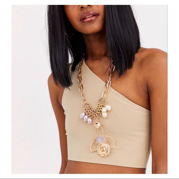 Oversized Abstract Statement Amethyst Necklace - Picture 2 of 7